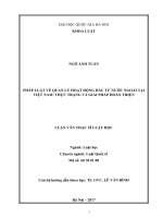 Pháp luật về quản lý hoạt động đầu tư nước ngoài tại việt nam thực trạng và giải pháp hoàn thiện 