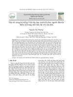 Dạy từ xưng hô tiếng việt cho học sinh tiểu học người dân tộc  thiểu số trong mối liên hệ với văn hóa 