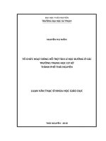 Tổ chức hoạt động hỗ trợ tâm lí học đường ở các trường trung học cơ sở thành phố thái nguyên 