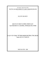 Quản lý chất lượng nhân lực tại Thành ủy Cẩm Phả, tỉnh Quảng Ninh (Luận văn thạc sĩ)