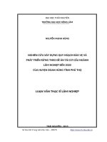 Nghiên cứu xây dựng quy hoạch bảo vệ và phát triển rừng theo đề án tái cơ cấu ngành lâm nghiệp đến năm 2020 của huyện đoan hùng tỉnh phú thọ 