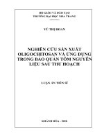 Nghiên cứu sản xuất Oligochitosan và ứng dụng trong bảo quản tôm nguyên liệu sau thu hoạch