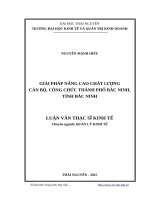 Giải pháp nâng cao chất lượng cán bộ, công chức thành phố bắc ninh, tỉnh bắc ninh 