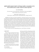 Biến đổi nhận thức về đạo hiếu nghiên cứu so sánh giữa việt nam và hàn quốc 