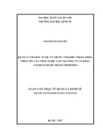 Quản lý vốn đầu tư dự án trung tâm điều trị đa khoa theo yêu cầu công nghệ cao tại công ty cổ phần tập đoàn dược phẩm vimedimex 