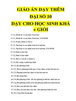 Giáo án dạy thêm Đại Số 10: Phân dạng chuyên đề, Biên soạn theo hướng trắc nghiệm  Dành cho học sinh Khá + Giỏi