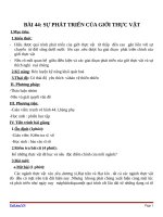 Giáo án Sinh học 6 bài 44: Sự phát triển của giới thực vật