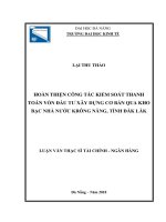 Hoàn thiện công tác kiểm soát thanh toán vốn đầu tư xây dựng cơ bản qua kho bạc nhà nước krông năng, tỉnh đăk lăk