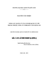Năng lực quản lý của cán bộ quản lý cấp trung tại Công ty TNHH MTV xây dựng 470