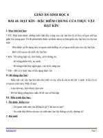 Giáo án Sinh học 6 bài 41: Hạt kín  Đặc điểm thực vật hạt kín