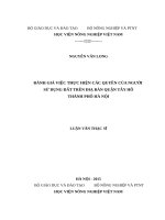 Luận văn thạc sỹ - Đánh giá việc thực hiện các quyền của người sử dụng đất trên địa bàn quận Tây Hồ, thành phố Hà Nội