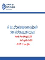 các khái niệm chung về chiếu sáng và các đại lượng cơ bản