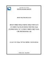 Hoàn thiện hoạt động nhận tiền gửi cá nhân tại ngân hàng thương mại cổ phần đầu tư và phát triển việt nam – chi nhánh đắk lắk