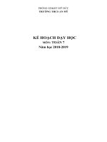 KẾ HOẠCH dạy học TOÁN 7 đã điều CHỈNH