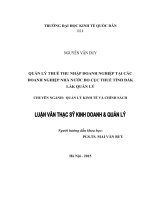 Luận văn thạc sỹ - Quản lý thuế Thu nhập doanh nghiệp tại các doanh nghiệp nhà nước do Cục Thuế tỉnh Đắk Lắk quản lý