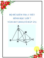 Bộ đề kiểm tra 1 tiết Hình học lớp 7 năm 20172018 có đáp án