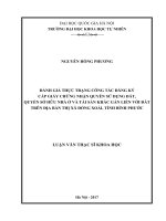 Đánh giá thực trạng và đề xuất giải pháp nâng cao hiệu quả đăng ký, cấp giấy chứng nhận quyền sử dụng đất, quyền sở hữu nhà ở và tài sản khác gắn liền với đất trên địa bàn thị xã đồng xoài, tỉnh bình phước 