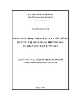 Phát triển hoạt động cho vay tiêu dùng hưu trí tại ngân hàng thương mại cổ phần bưu điện liên việt 