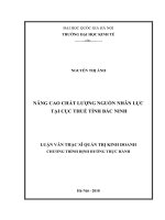 Nâng cao chất lượng nguồn nhân lực tại cục thuế tỉnh bắc ninh 