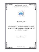 Tạo động lực làm việc cho đội ngũ cán bộ, công viên chức tại ủy ban nhân dân thị xã cửa lò, tỉnh nghệ an 