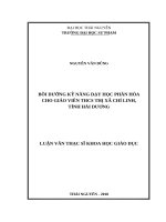 Bồi dưỡng kỹ năng dạy học phân hóa cho giáo viên THCS thị xã chí linh, tỉnh hải dương 