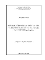 Tổng hợp, nghiên cứu đặc trưng cấu trúc và hoạt tính quang xúc tác của vật liệu nanocompozit AgInS2 AgIn5S8 (LV thạc sĩ)