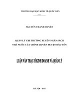 Quản lý chi thường xuyên ngân sách nhà nước huyện Bảo Yên, tỉnh Lào Cai