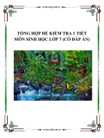Tổng hợp đề kiểm tra 1 tiết môn sinh học lớp 7 có đáp án 