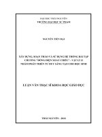 Xây dựng, soạn thảo và sử dụng hệ thống bài tập chương “Dòng điện xoay chiều  Vật lí 12 nhằm phát triển tư duy sáng tạo cho học sinh (Luận văn thạc sĩ)