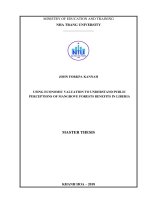 Using economic valuation to understand public perceptions of mangrove forests benefits in liberia 