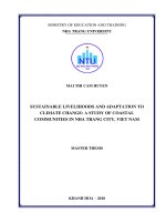 Sustainable livelihoods and adaptation to climate change a study of coastal communities in nha trang city, viet nam 
