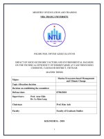 Impact of socio economic and environmental hazards on the technical efficiency of shrimp farms at cam thinh dong commune, cam ranh district, vietnam   