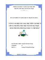 ĐTKHSPUD nâng cao hiệu quả dạy học môn tập đọc lớp 3 bằng phương pháp dạy học cá thể hóa”