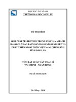 Giải pháp marketing trong cho vay khách hàng cá nhân tại ngân hàng nông nghiệp và phát triển nông thôn việt nam, chi nhánh tỉnh đăk lăk (tt) 