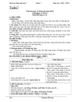 Tuần 7 giáo án lớp 2 soạn theo ĐHPTNLHS năm học 2018   2019 