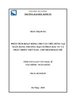 Phân tích hoạt động cho vay tiêu dùng tại ngân hàng TMCP đầu tư và phát triển việt nam   chi nhánh ban mê (tt) 
