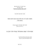 THƠ CHỮ hán NGUYỄN DU từ góc NHÌN văn hóa