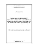 Biện pháp phát triển năng lực tự học cho HS THPT hệ giáo dục thường xuyên trong dạy học phần sinh học vi sinh vật (sinh học 10) 