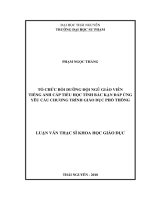 Tổ chức bồi dưỡng đội ngũ giáo viên tiếng Anh cấp tiểu học tỉnh Bắc Kạn đáp ứng yêu cầu chương trình giáo dục phổ thông (LV thạc sĩ)