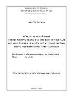 Sử dụng di sản văn hóa tại địa phương trong dạy học lịch sử việt nam (từ nguyên thủy đến giữa thế kỷ XIX) ở trường trung học phổ thông tỉnh thanh hóa (tt) 