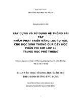 Xây dựng và sử dụng hệ thống bài tập nhằm phát triển năng lực tự học cho học sinh thông qua dạy học phần phi kim lớp 10 trung học phổ thông