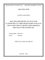 Khả năng sinh trưởng, sản xuất tinh và ảnh hưởng của nhiệt độ, độ ẩm đến năng suất, chất lượng tinh của bò đực giống brahman, red angus nuôi tại moncada tt 