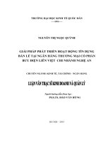 Luận văn thạc sỹ - Giải pháp phát triển hoạt động tín dụng bán lẻ tại Ngân hàng thương mại cổ phần Bưu điện Liên Việt – Chi nhánh Nghệ An