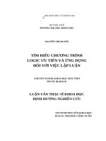 Tìm hiểu chương trình logic ưu tiên và ứng dụng đối với việc lập luận