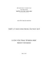 Triết lý nhân sinh trong ẩm thực huế