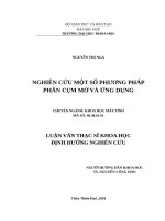 NGHIÊN cứu một số PHƯƠNG PHÁP PHÂN cụm mờ và ỨNG DỤNG