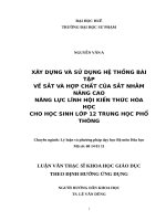 Xây dựng và sử dụng hệ thống bài tập về sắt và hợp chất của sắt nhằm nâng cao năng lực lĩnh hội kiến thức hóa học cho học sinh lớp 12 trung học phổ thông