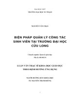 BIỆN PHÁP QUẢN lý CÔNG tác SINH VIÊN tại TRƯỜNG đại học cửu LONG