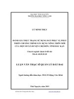 Đánh giá thực trạng sử dụng đất phục vụ phát triển chương trình xây dựng nông thôn mới của một số xã huyện chợ đồn, tỉnh bắc kạn 