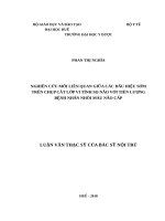 NGHIÊN cứu mối LIÊN QUAN GIỮA các dấu HIỆU sớm TRÊN CHỤP cắt lớp VI TÍNH sọ não với TIÊN LƯỢNG BỆNH NHÂN NHỒI máu não cấp